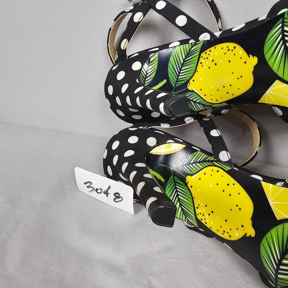 Taylor Says High Heel Stilettos Women 7.5M Black White Polka Dot Priscilla Lemon - Picture 8 of 12